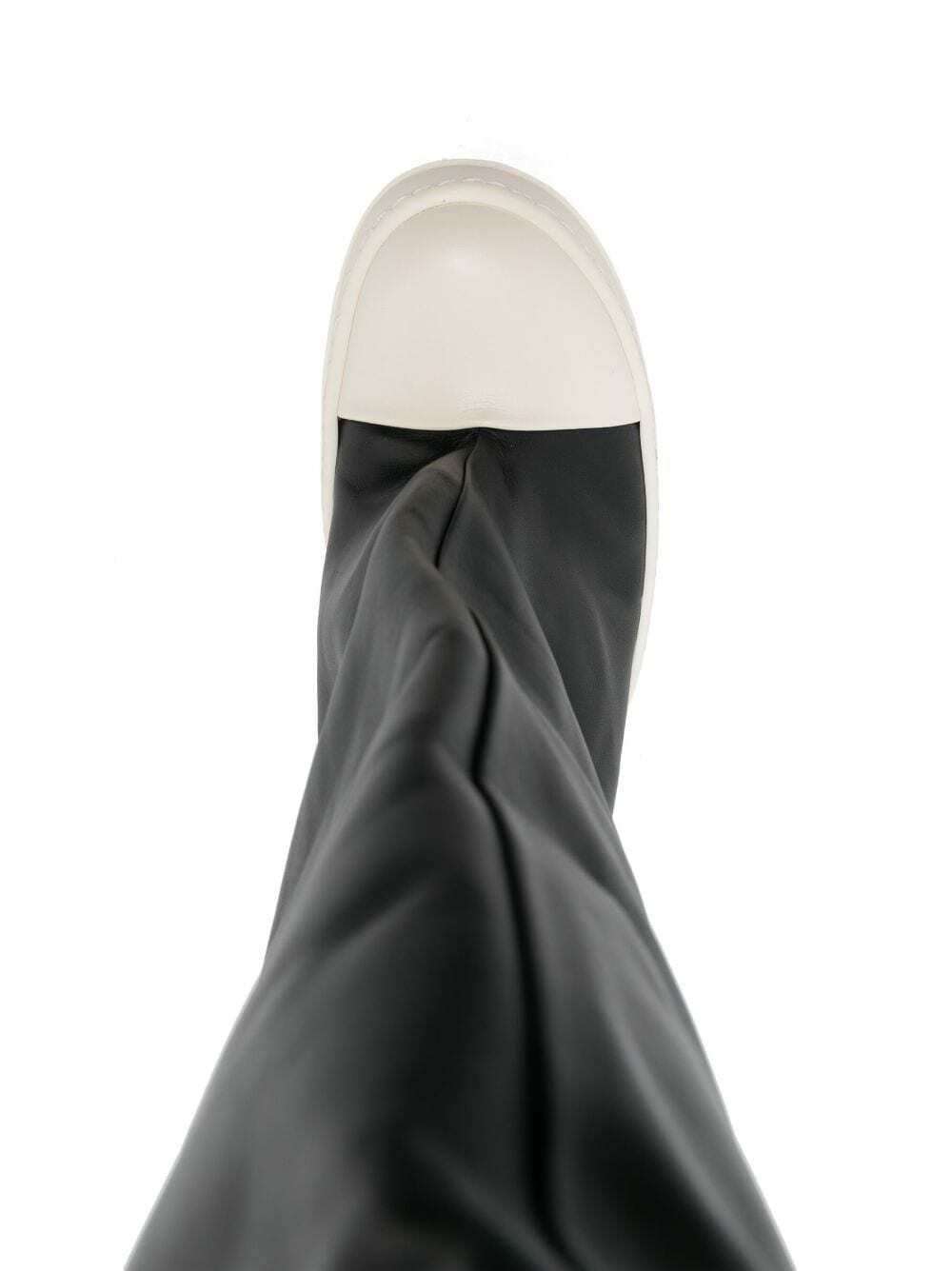 RICK OWENS - Thigh-high Leather Sneaker Boots