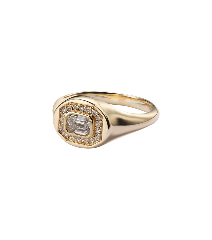 Photo: Stone and Strand Essential Splurge 14kt gold pinky ring with diamonds