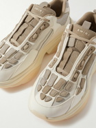 AMIRI - Bone Runner Leather and Suede-Trimmed Mesh Sneakers - Neutrals