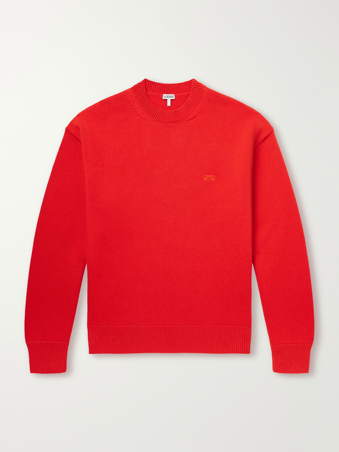 LOEWE - Anagram-Embroidered Cashmere-Blend Sweater - Red