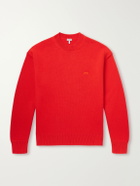 LOEWE - Anagram-Embroidered Cashmere-Blend Sweater - Red