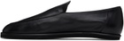 AURALEE Black Leather Slip-on Loafers