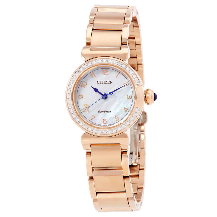Photo: Citizen L Mae Diamond White Mother of Pearl Dial Ladies Watch EM1123-89D