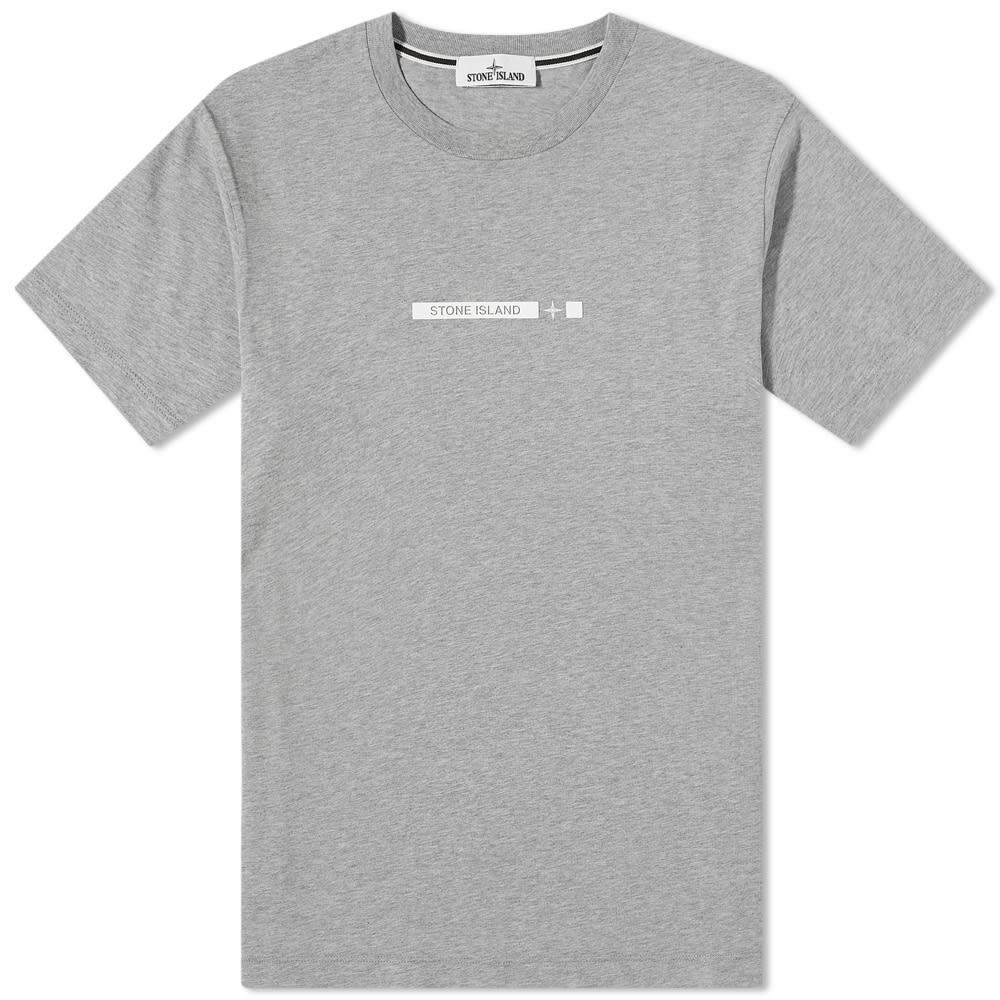 Photo: Stone Island Men's Micro Branding Print T-Shirt in Melange Grey