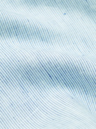 Rubinacci - Grandad-Collar Striped Linen Shirt - Blue