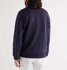 NN07 - Jerome 3211 Logo-Embroidered Loopback Cotton-Blend Jersey Sweatshirt - Blue