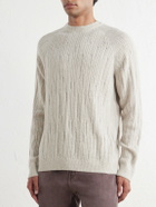 Inis Meáin - Stranded Sailor Merino Wool and Cashmere-Blend Sweater - Neutrals