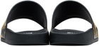 Versace Jeans Couture Black & Gold Outline Barocco Pool Slides
