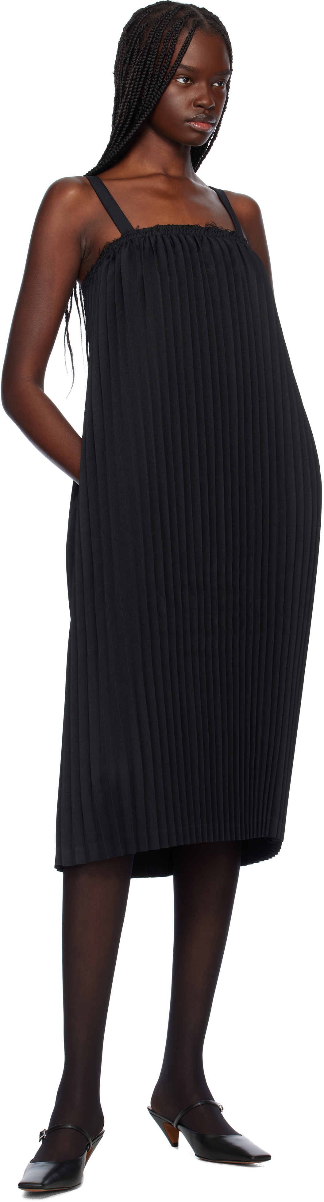 Comme des Garçons Comme des Garçons Black Gabardine Midi Dress