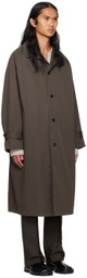 System Brown Balmacaan-Style Coat