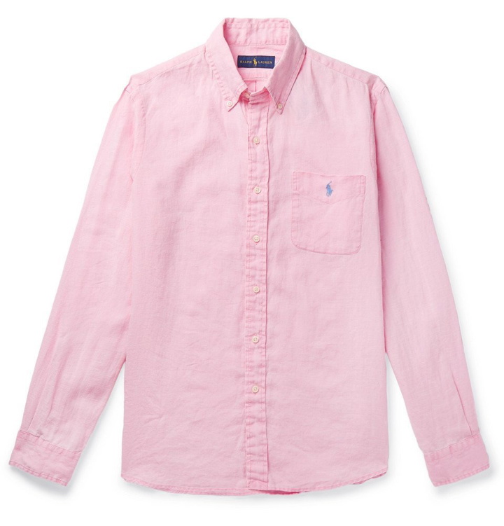 Photo: Polo Ralph Lauren - Button-Down Collar Linen Shirt - Pink