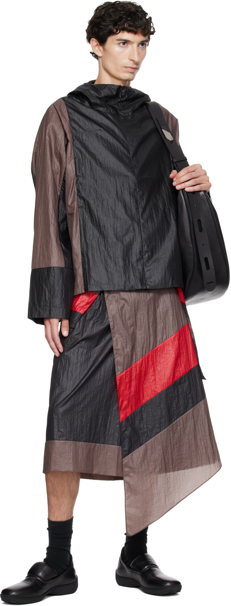 Kiko Kostadinov Black & Brown Tomelilla Stripe Jacket