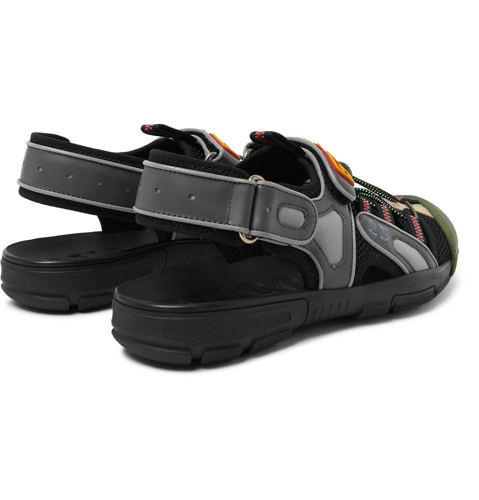 Gucci Brown, Orange & Black Leather Mesh Sport Sandals ?️ GUCCI Brown AGURU LEATHER and MESH Hiking Sport Men main image 4