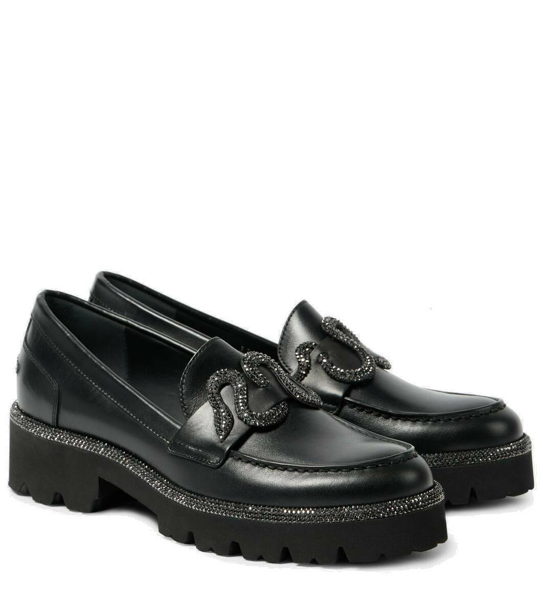 Rene Caovilla Women's Leather Loafer Beige