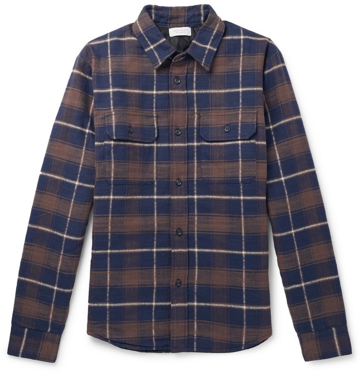 Photo: John Elliott - Checked Cotton-Flannel Padded Overshirt - Men - Blue