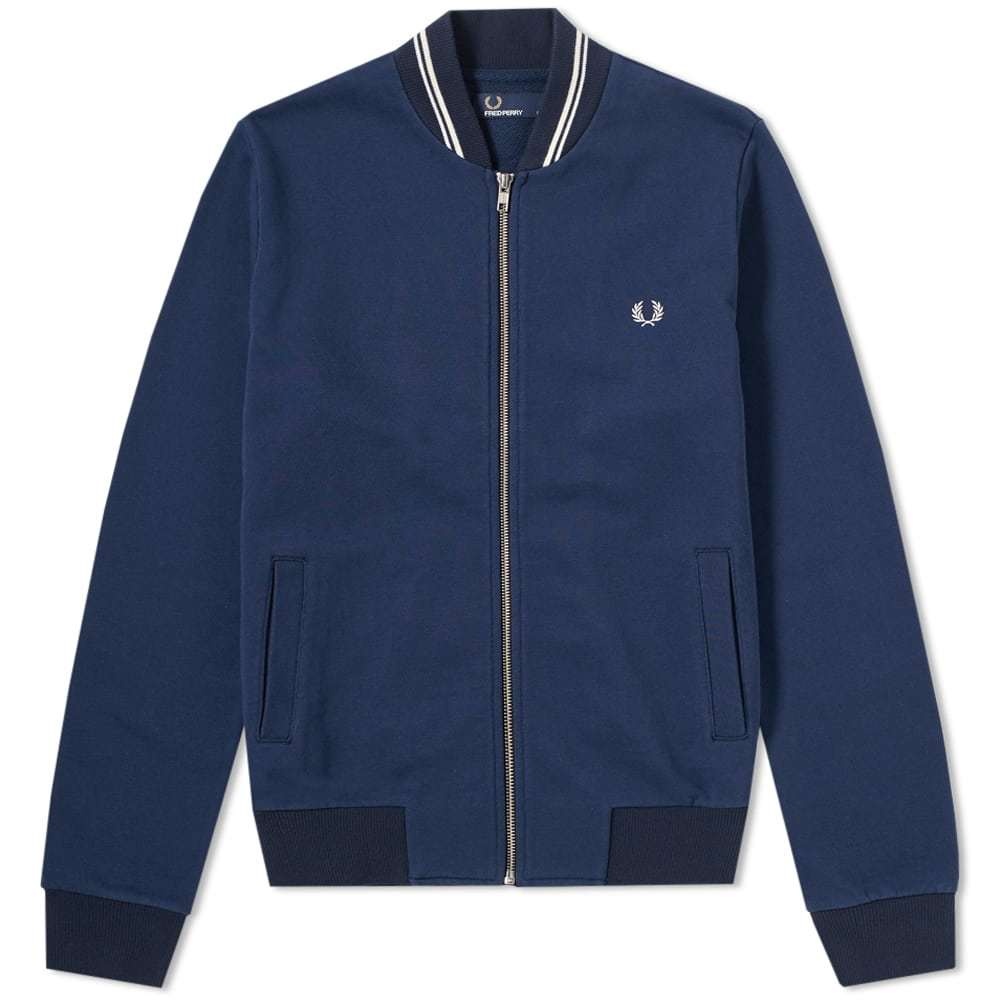 Fred Perry Bomber Neck Sweat Blue Fred Perry