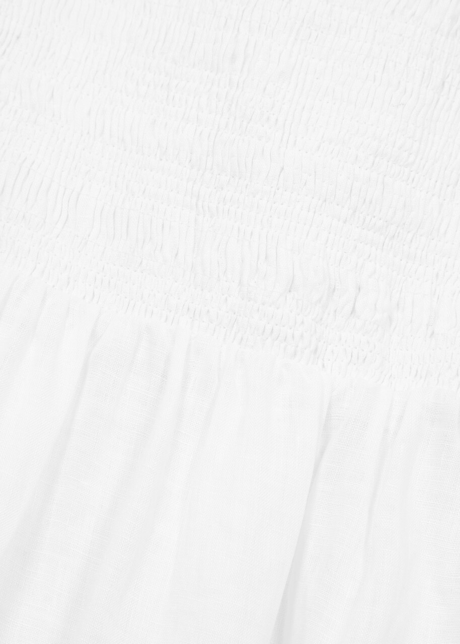 Faithfull The Brand Messina Smocked Linen Maxi Dress White
