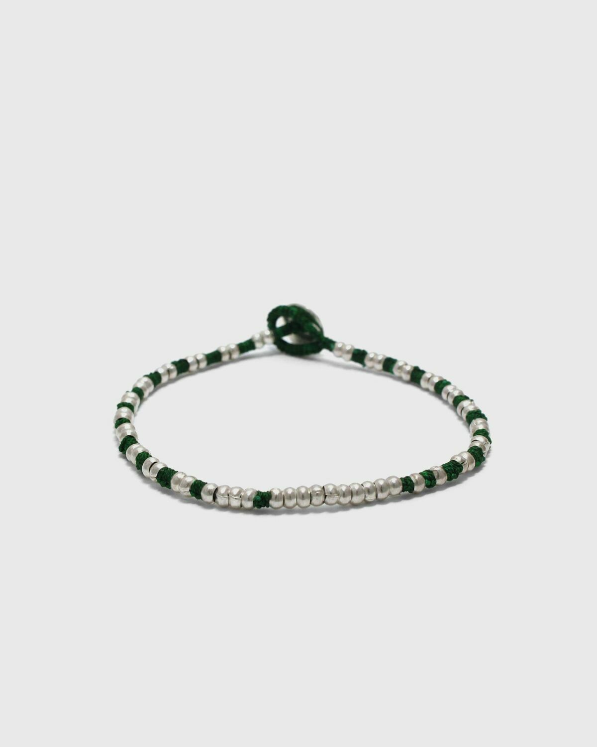 MIKIA Silver beads green/silver Mens Jewellery