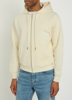 Ami Paris Hooded Cotton Sweatshirt Cream