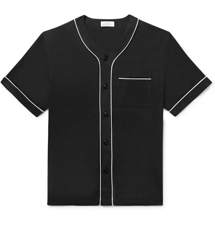 Photo: Saturdays NYC - Piped Lyocell Baseball Shirt - Black