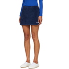 Sporty & Rich Navy Signature Logo Terry Miniskirt