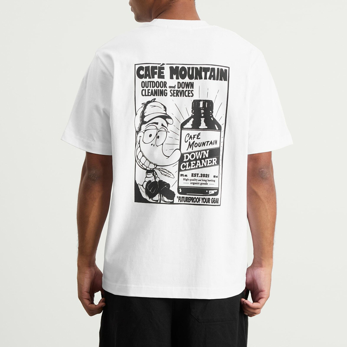 Café Mountain Men's Down Cleaning Duck T-Shirt in Natural