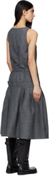 GANNI Gray Wool Midi Dress