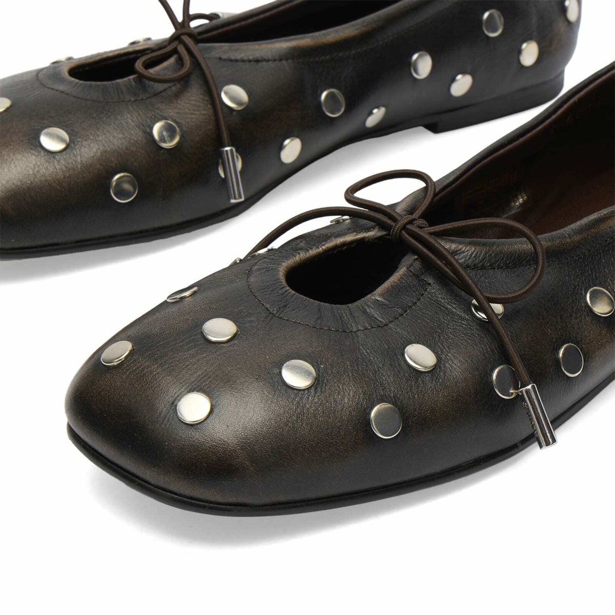 ALOHAS Women's Rosalind All Studs Leather Ballet Flats in All Studs Vintage Effect Brown