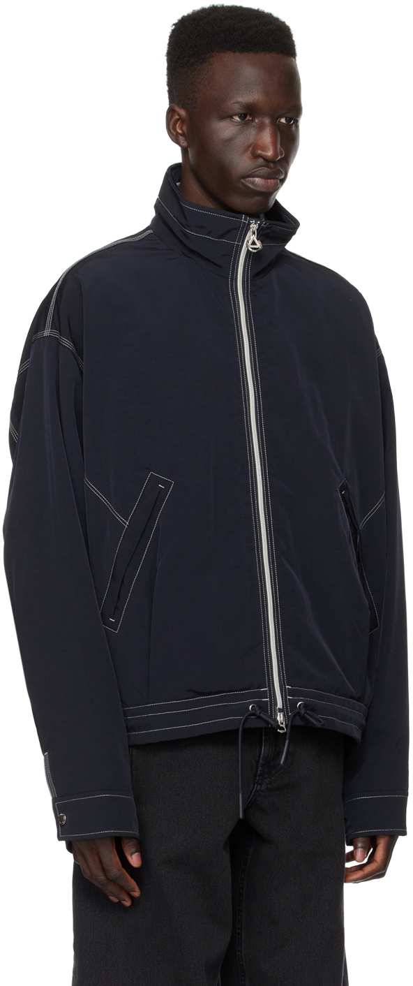 Solid Homme Navy Stitching Bomber Jacket