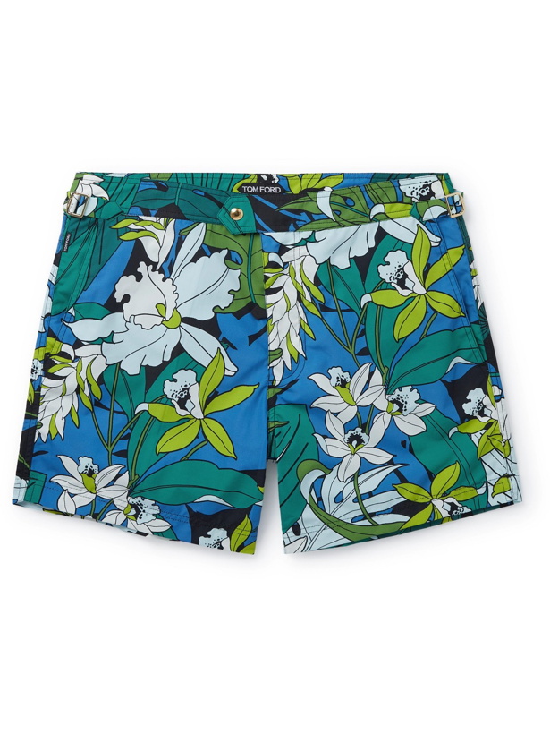 Photo: TOM FORD - Mid-Length Camouflage-Print Swim Shorts - Blue - IT 46
