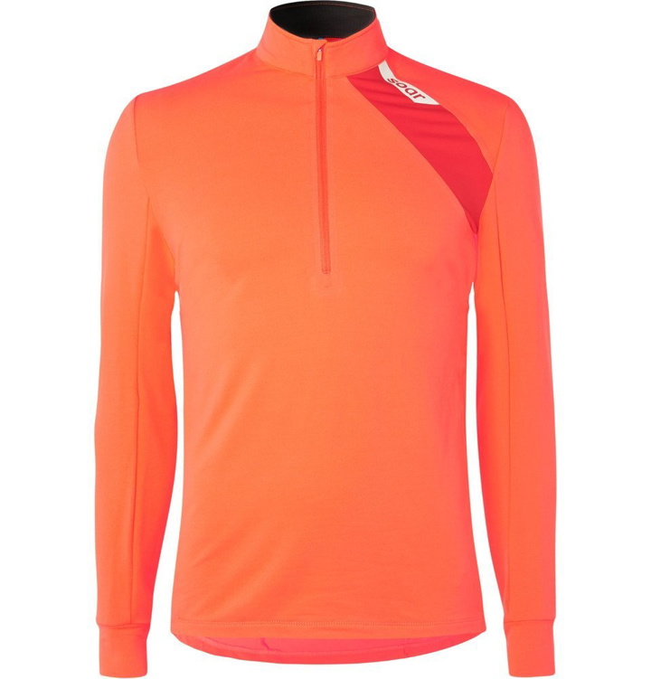 Photo: Soar Running - Mid-Temperature Half-Zip Stretch-Jersey Top - Orange
