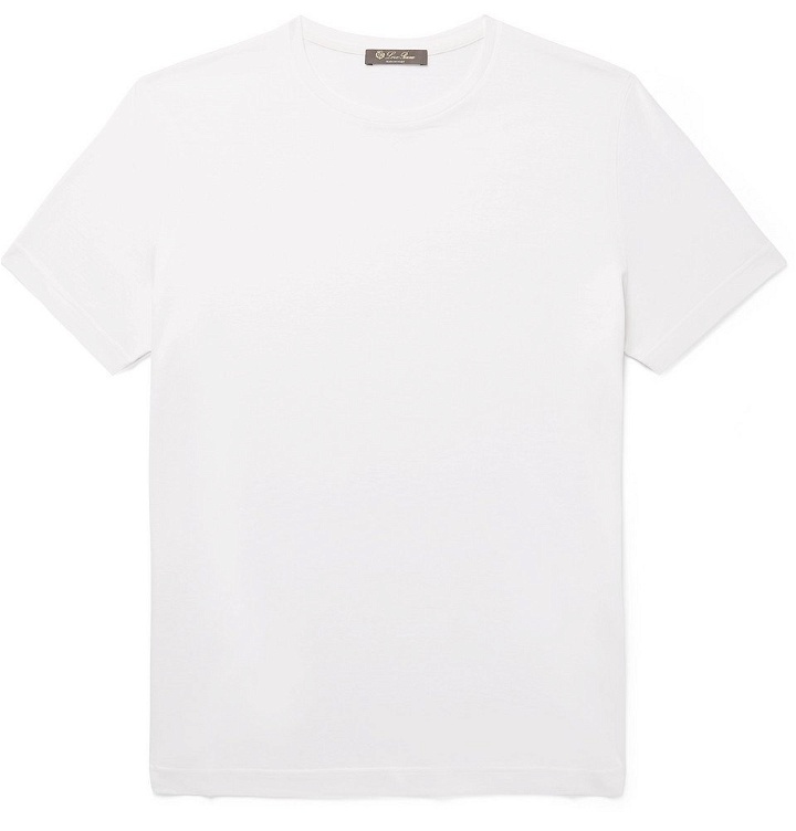 Photo: Loro Piana - Silk and Cotton-Blend T-Shirt - White