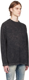John Elliott Black Mineral Wash Long Sleeve T-Shirt
