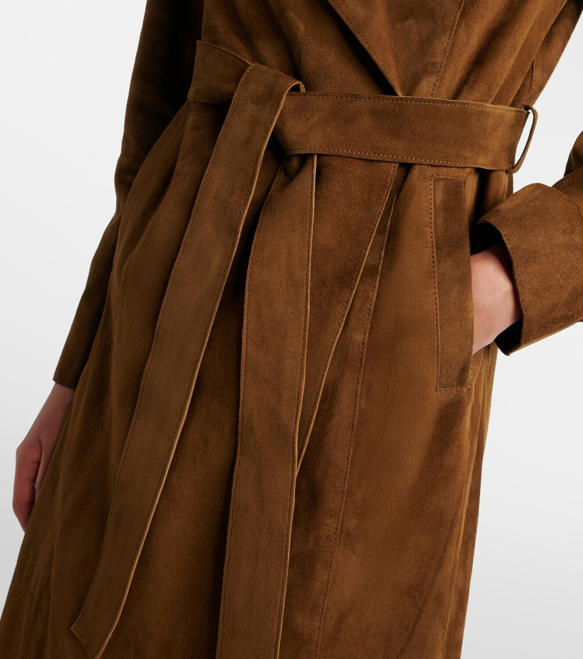Nour Hammour Winona belted suede wrap coat