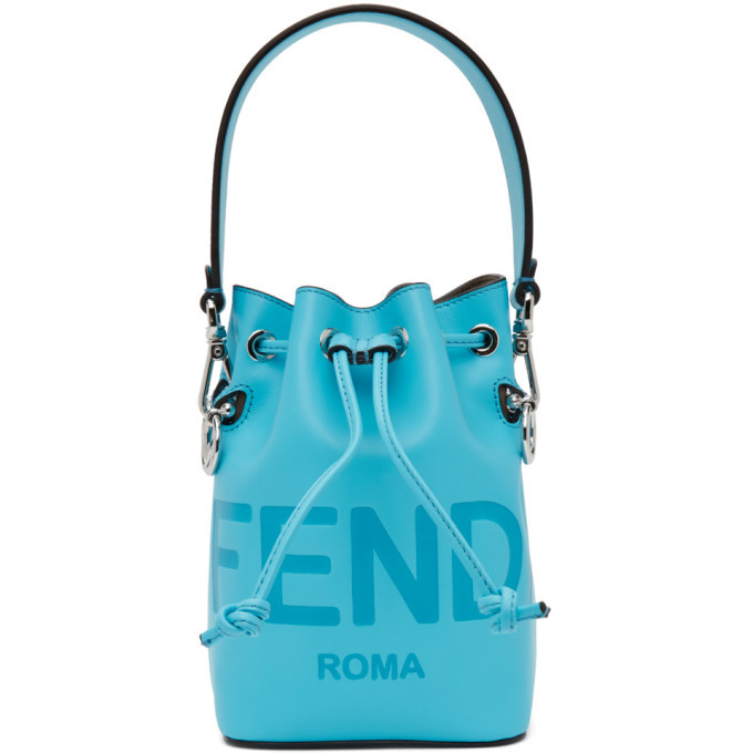 Fendi Blue Mini Allover Mon Tresor Bucket Bag Fendi