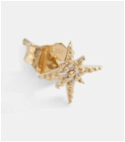 Sydney Evan Starbust 14kt yellow gold stud earring with diamonds