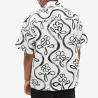 Jacquemus Men's Flower Logo Vacation Shirt in White/Black