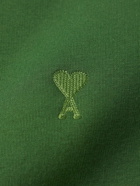 AMI PARIS - Logo-Embroidered Organic Cotton-Blend Jersey Sweatshirt - Green