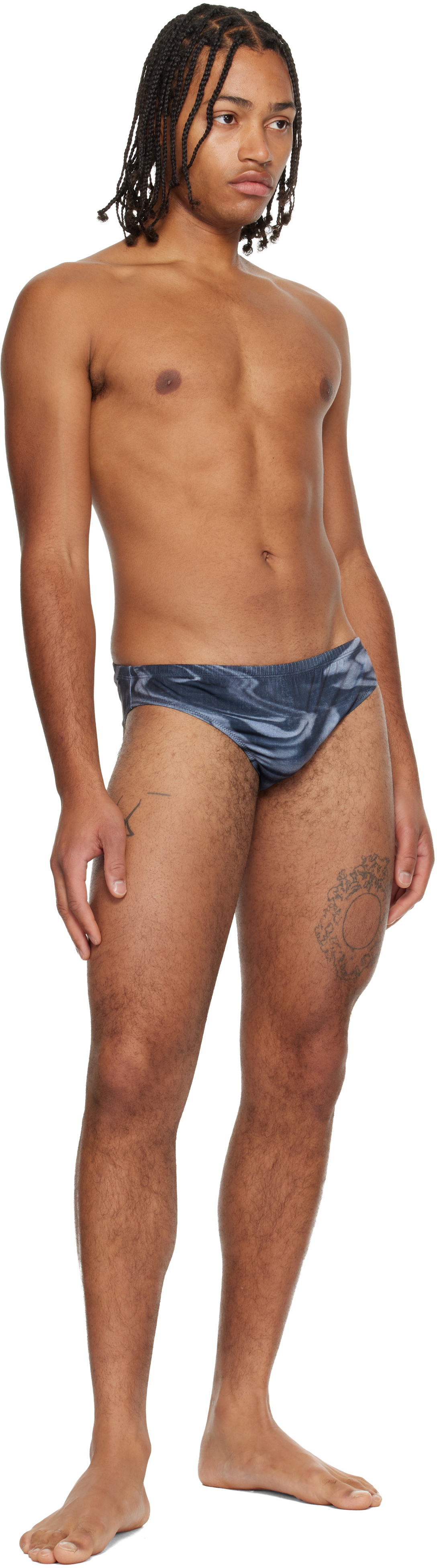Jean Paul Gaultier Gray 'The Blurry Roses' Swim Briefs
