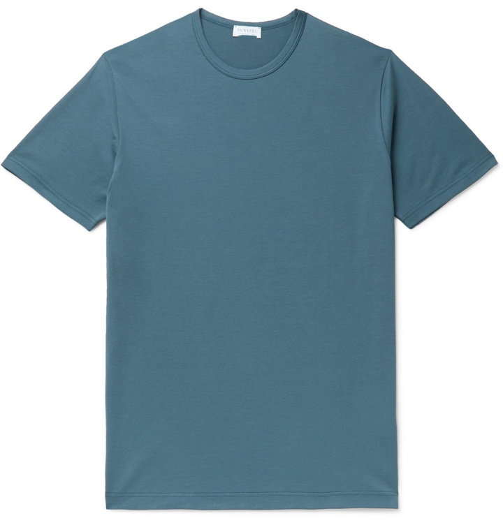 Photo: Sunspel - Pima Cotton-Jersey T-Shirt - Blue