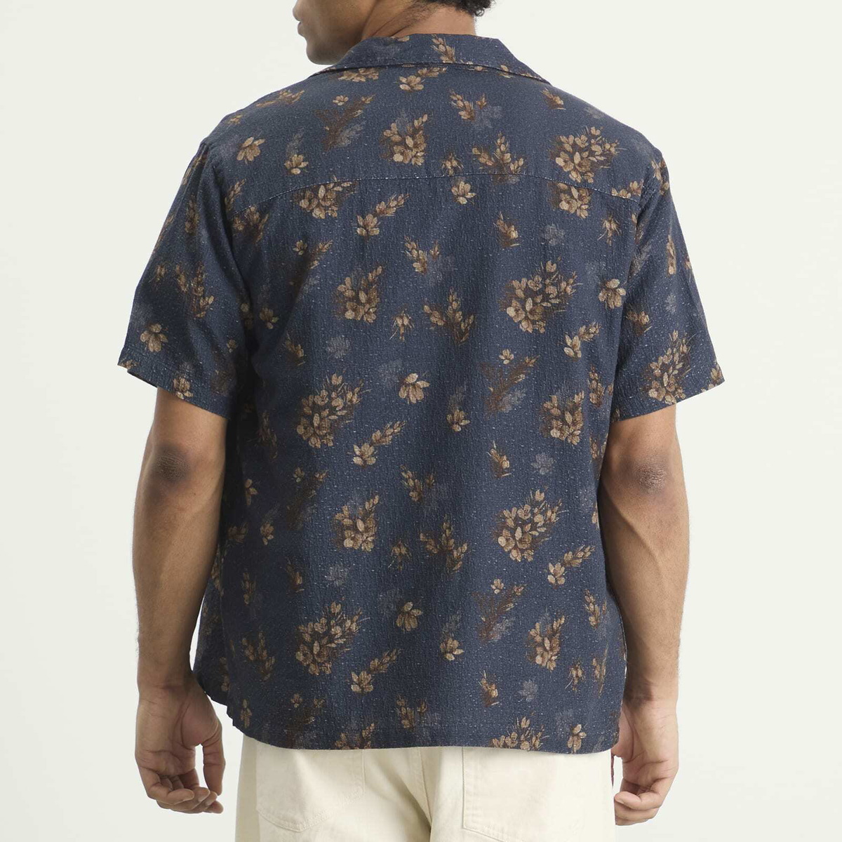 Kestin Men's Gorse Print Crammond Shirt in Dark Navy