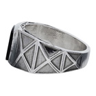 Emanuele Bicocchi Silver and Black Square Stone Ring