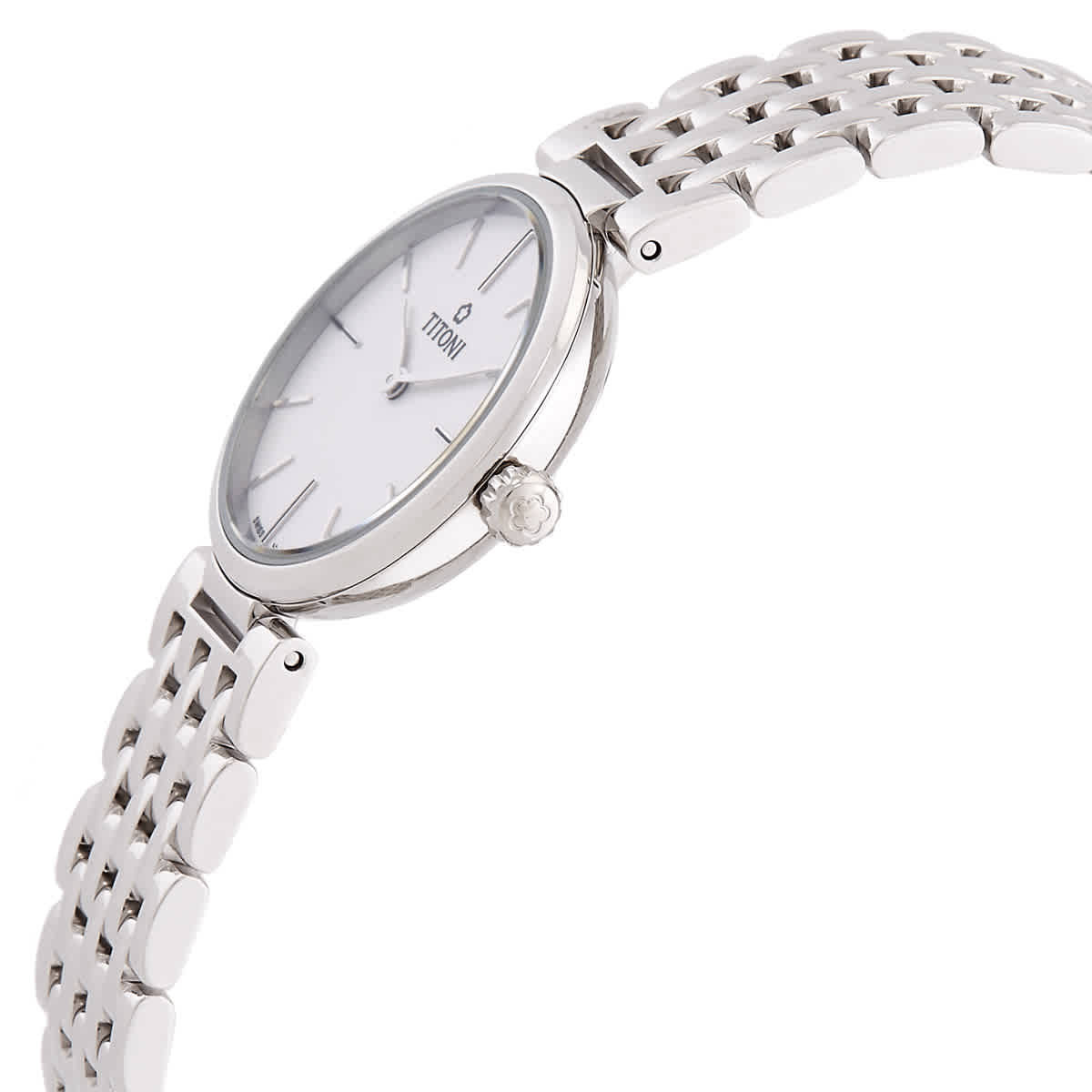 Titoni Slenderline Quartz Silver Dial Ladies Watch TQ-42718-S-606