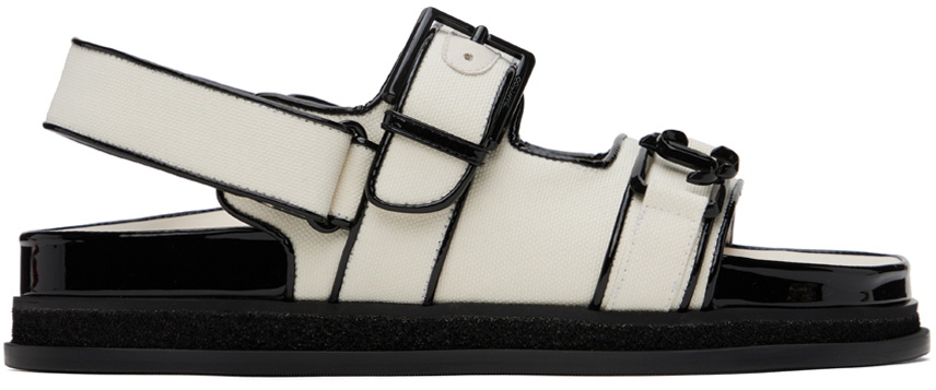 Jimmy Choo Off-White Elyn Flat Sandals Jimmy Choo