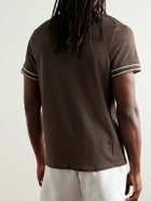 Nike Tennis - NikeCourt Heritage Logo-Appliquéd Cotton-Blend Mesh Polo Shirt - Brown