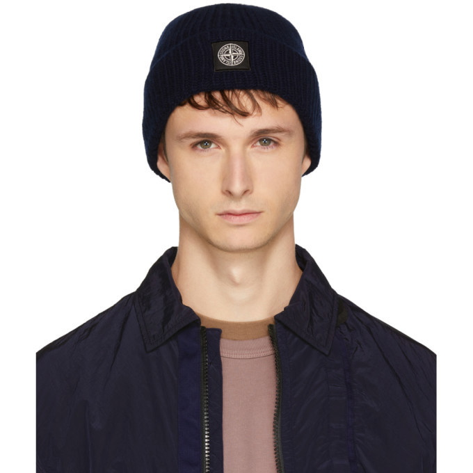 Photo: Stone Island Navy Logo Beanie