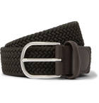 Anderson's - 3.5cm Midnight-Blue Woven Waxed-Cord Belt - Green