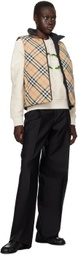 Burberry Beige Reversible Check Nylon Down Vest