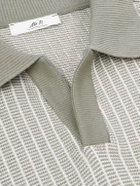 Mr P. - Striped Organic Cotton Polo Shirt - Green
