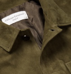 Officine Generale - Marine Suede Shirt Jacket - Army green